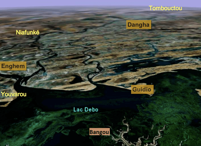 Carte de la zone d'intervention de Médecins du Fleuve au Mali